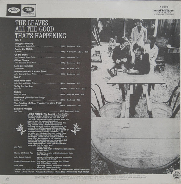 The Leaves : All The Good That's Happening (LP, Album, Mono)