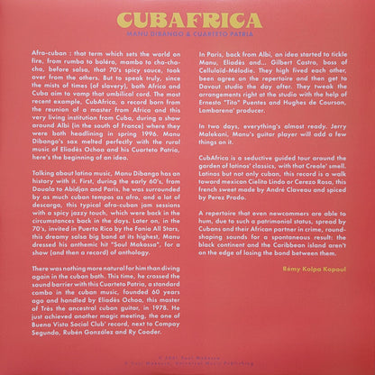 Manu Dibango & Cuarteto Patria* : CubAfrica (LP, Album, Ltd, Yel)