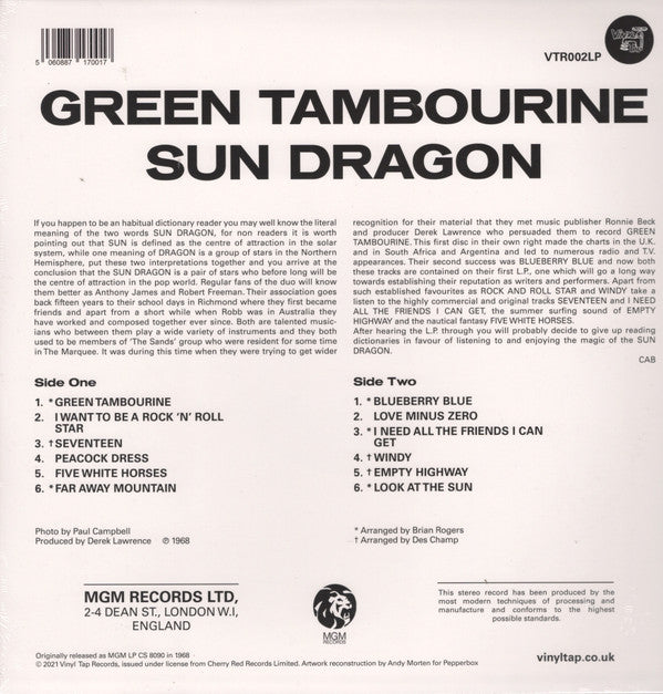 Sun Dragon : Green Tambourine (LP, RSD, Ltd, RE, Gre)