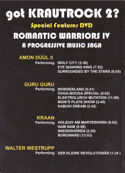 Various : Got Krautrock 2? Special Features DVD (Romantic Warriors IV A Progressive Music Saga) (DVD-V, NTSC, All)