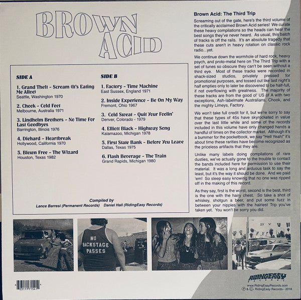 Various : Brown Acid: The Third Trip (Heavy Rock From The Underground Comedown) (LP, Comp, RP, Blu)