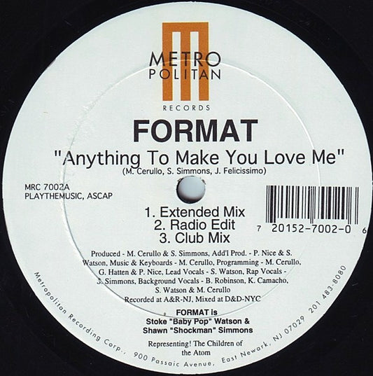 Format (6) : Anything To Make You Love Me / Whenever I Call Your Name (12", Maxi)