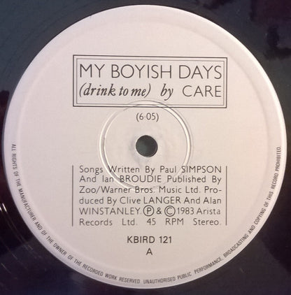 Care (2) : My Boyish Days (Drink To Me) (12", Single)