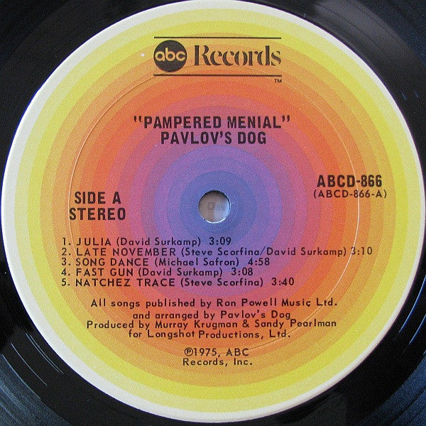 Pavlov's Dog : Pampered Menial (LP, Album, Gat)
