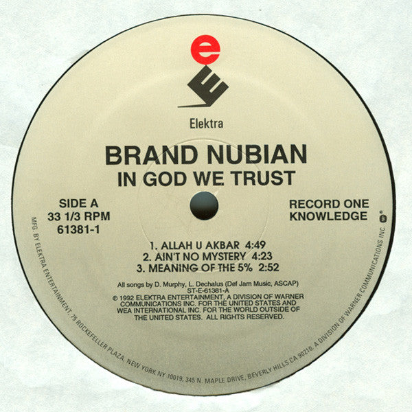 Brand Nubian : In God We Trust 2xLP, Album (VG / VG+) - Dig Vinyl