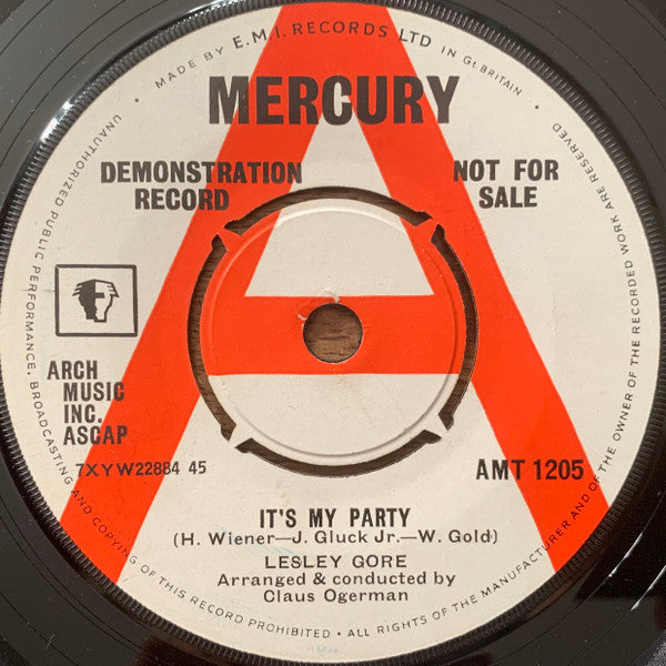 Lesley Gore : It's My Party  (7", Single, Promo)