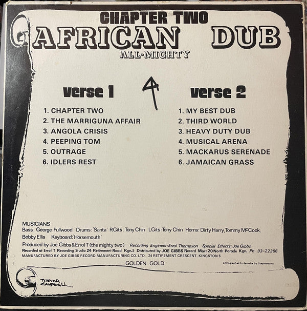 Joe Gibbs & The Professionals : African Dub - All-Mighty - Chapter