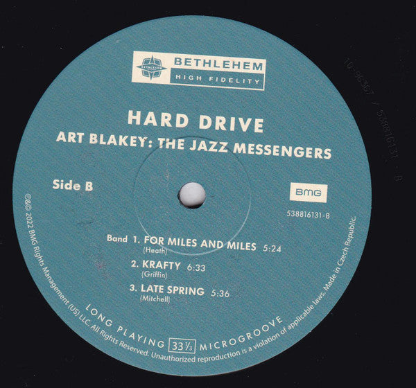 Art Blakeys Jazz Messengers* : Hard Drive (LP, Album, RE, RM, 180)