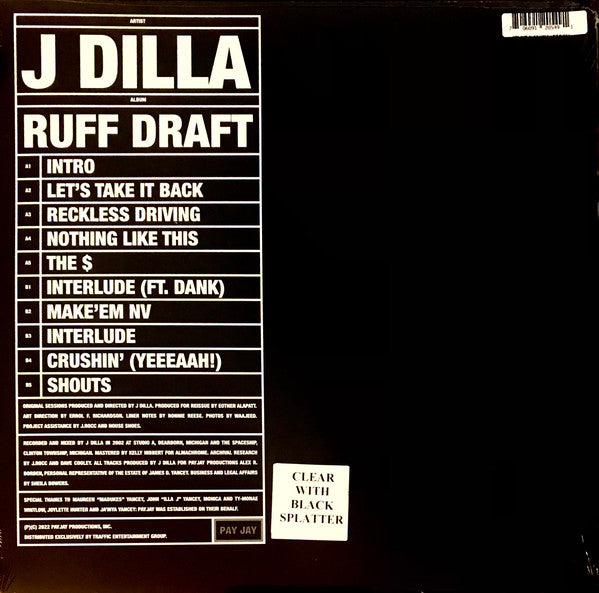 J Dilla : Ruff Draft: Dilla's Mix (2xLP, Album, Ltd, Cle)