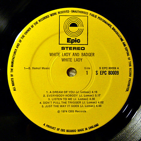 Badger (5) : White Lady (LP, Album)