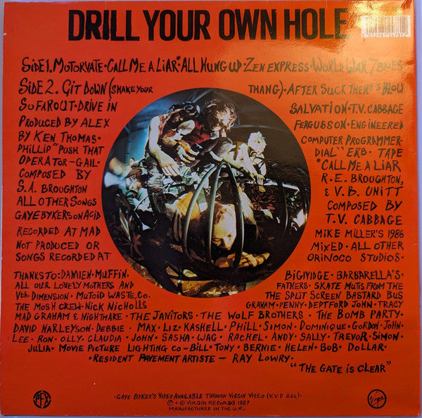 Gaye Bykers On Acid : Drill Your Own Hole (LP, Album, Gat)