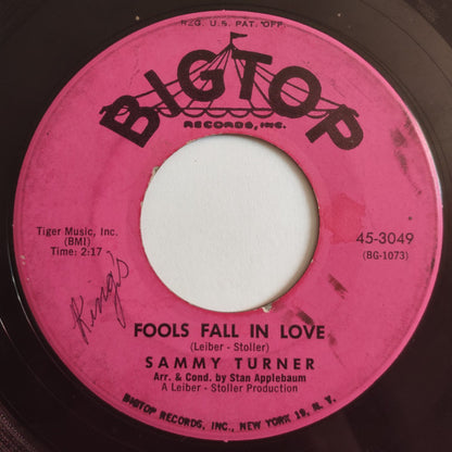 Sammy Turner : Stay My Love (7", Mono, Mon)