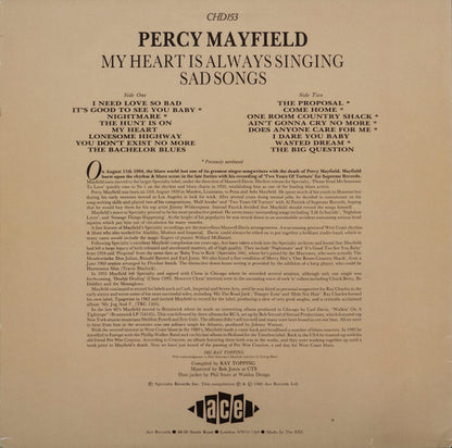 Percy Mayfield : My Heart Is Always Singing Sad Songs (LP, Comp, Mono)
