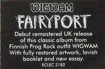 Wigwam (3) : Fairyport (CD, Album, RE, RM)