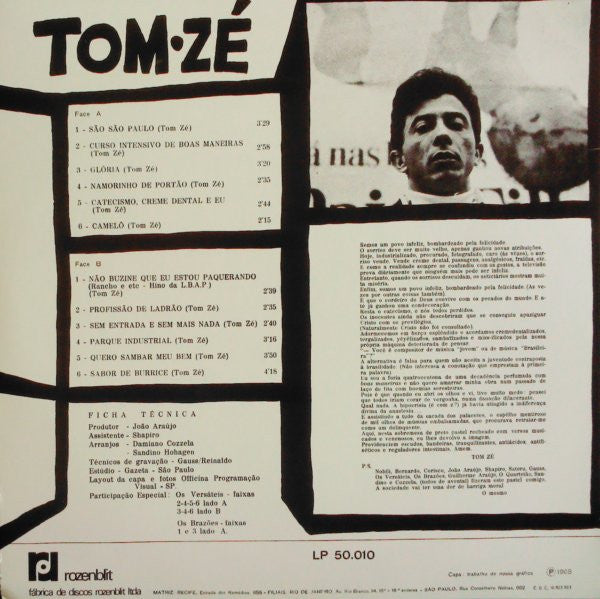 Tom Zé : Grande Liquidação (LP, RE, RM)
