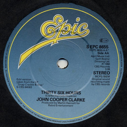 John Cooper Clarke : It Man / Thirty Six Hours (7")
