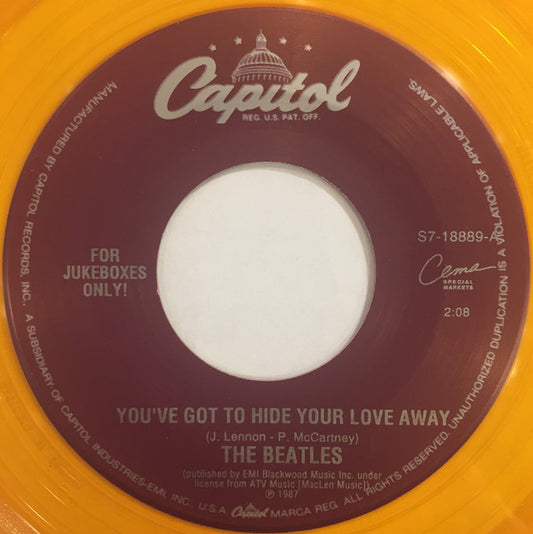 The Beatles : You've Got To Hide Your Love Away / I've Just Seen A Face (7", Jukebox, Ora)