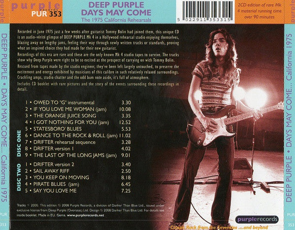 Deep Purple : Days May Come And Days May Go (The California Rehearsals, June 1975) (2xCD, Comp, RE, Spe)