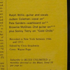 Ralph Willis With Brownie McGhee And Sonny Terry : Carolina Blues (LP, Comp)