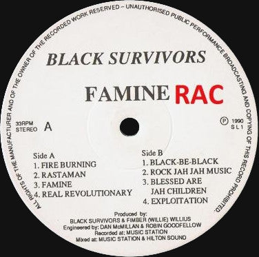 Black Survivors (2) : Famine (LP)