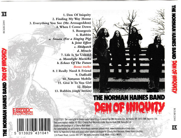 The Norman Haines Band : Den Of Iniquity (CD, Album, RE, RM)