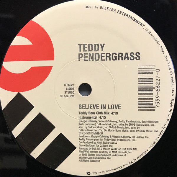 Teddy Pendergrass : Believe In Love (12", Single)