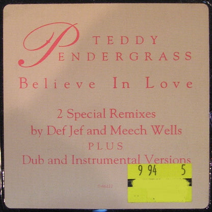 Teddy Pendergrass : Believe In Love (12", Single)