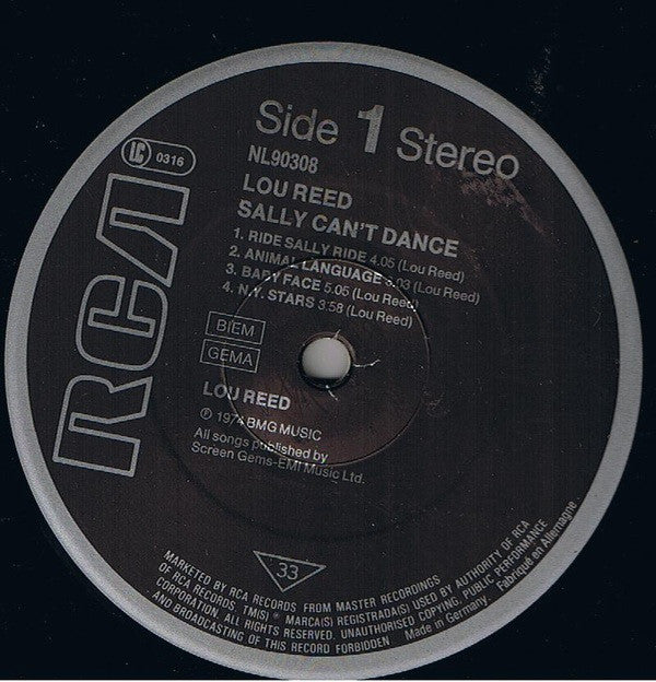 Lou Reed : Sally Can't Dance (LP, Album, RE)