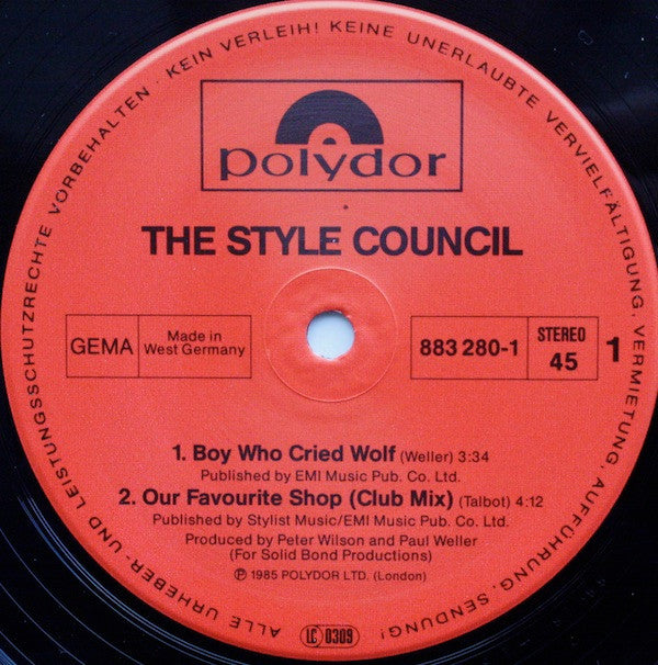 The Style Council : Boy Who Cried Wolf (12", Maxi)
