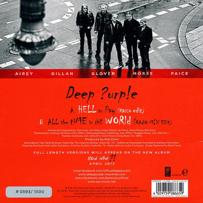 Deep Purple : Hell To Pay (7", Single, Ltd, Num, Red)