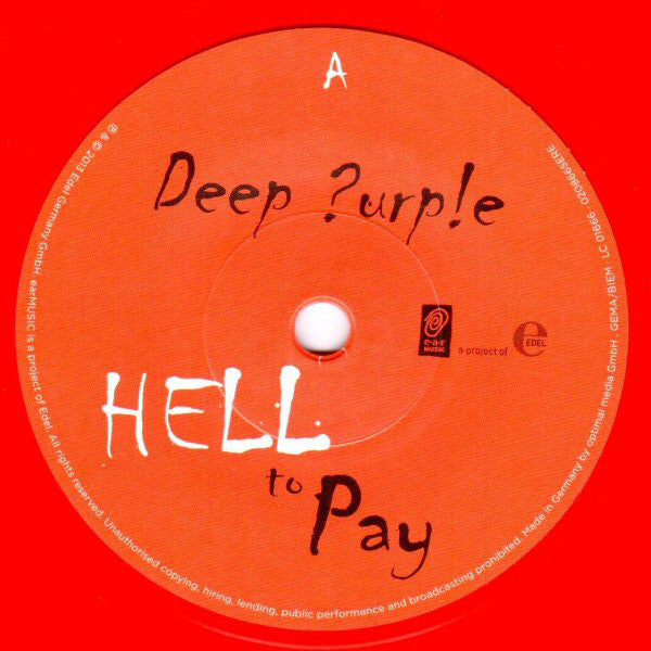 Deep Purple : Hell To Pay (7", Single, Ltd, Num, Red)