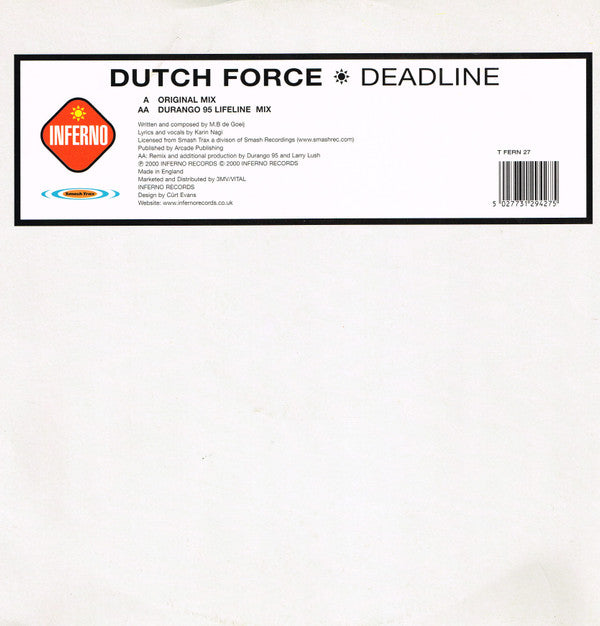 Dutch Force : Deadline (12", Single)