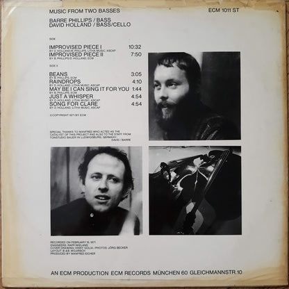 David Holland* / Barre Phillips : Music From Two Basses (LP, Album)