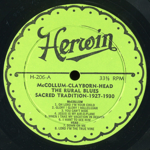Mother McCollum, Eddie Head & Family, Edward W. Clayborn* : The Rural Blues - Sacred Tradition 1927-1939 (LP, Album, Comp)