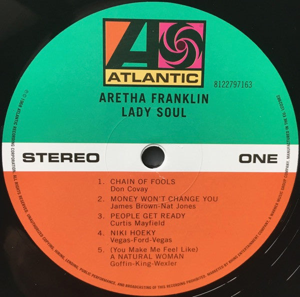 Aretha Franklin : Lady Soul (LP, Album, RE, 180)