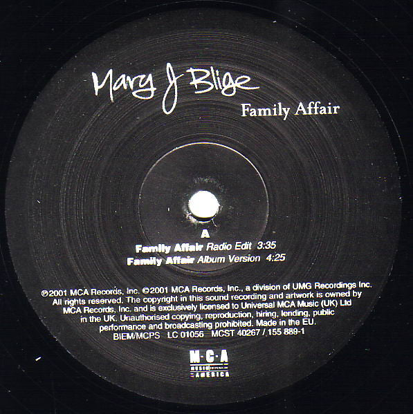 Mary J Blige* : Family Affair (12")