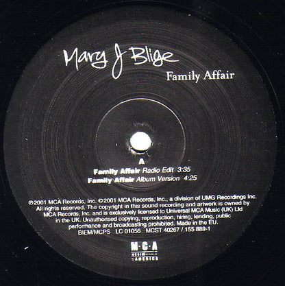 Mary J Blige* : Family Affair (12")