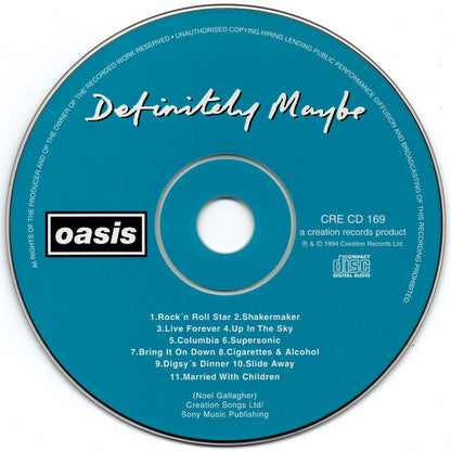 Oasis (2) : Definitely Maybe (CD, Album, RE, DAD)