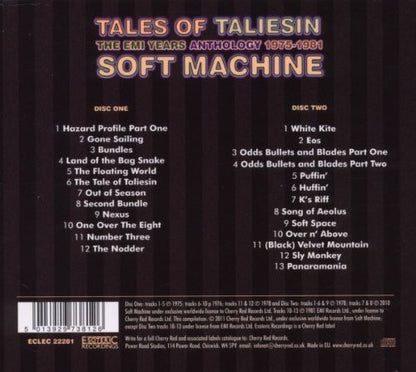 Soft Machine : Tales Of Taliesin (The EMI Years Anthology 1975-1981) (2xCD, Comp)
