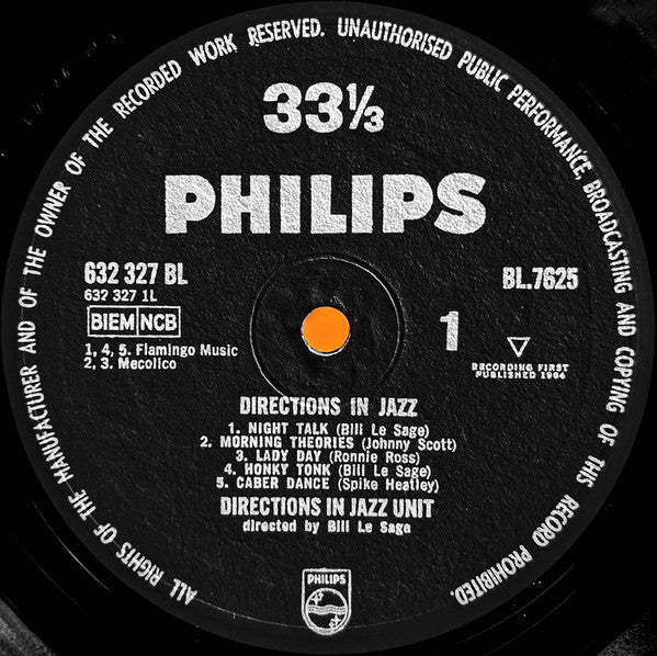 Directions In Jazz Unit ･ Directed By Bill Le Sage : Directions In Jazz (LP)