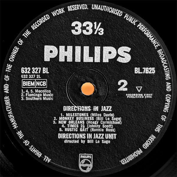 Directions In Jazz Unit ･ Directed By Bill Le Sage : Directions In Jazz (LP)