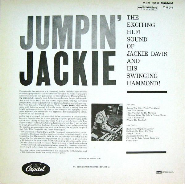 Jackie Davis : Jumpin' Jackie (LP, Album, RE)