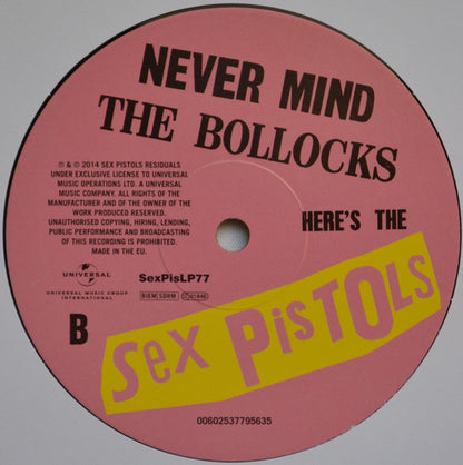 Sex Pistols : Never Mind The Bollocks, Here's The Sex Pistols (LP, Album, RE, RM, 180)