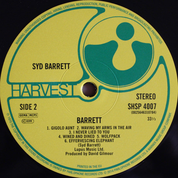 Syd Barrett : Barrett (LP, Album, RE, 180)