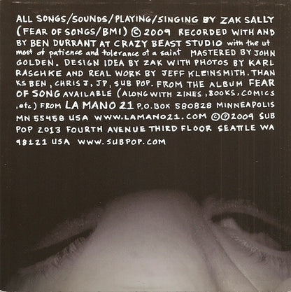 Zak Sally : Fear Of Song (7", Single, Ltd, Pin)