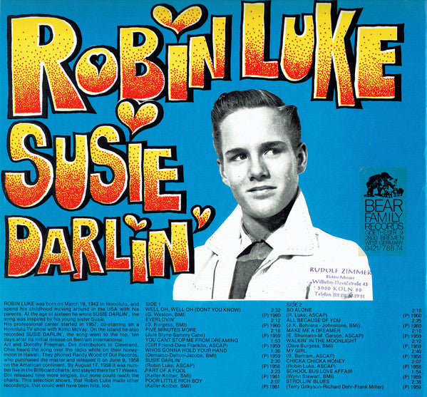 Robin Luke : Susie Darlin' - Volume 1 The Rockin' Fifties  (LP, Comp)