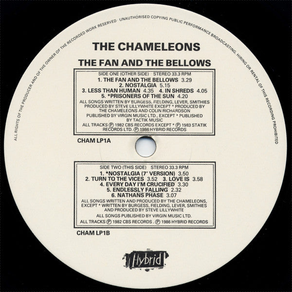 The Chameleons : The Fan And The Bellows (A Collection Of Classic Early Recordings) (LP, Comp, 11 )