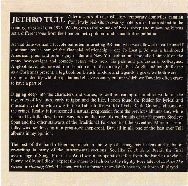 Jethro Tull : Songs From The Wood (CD, Album, RE, RM)