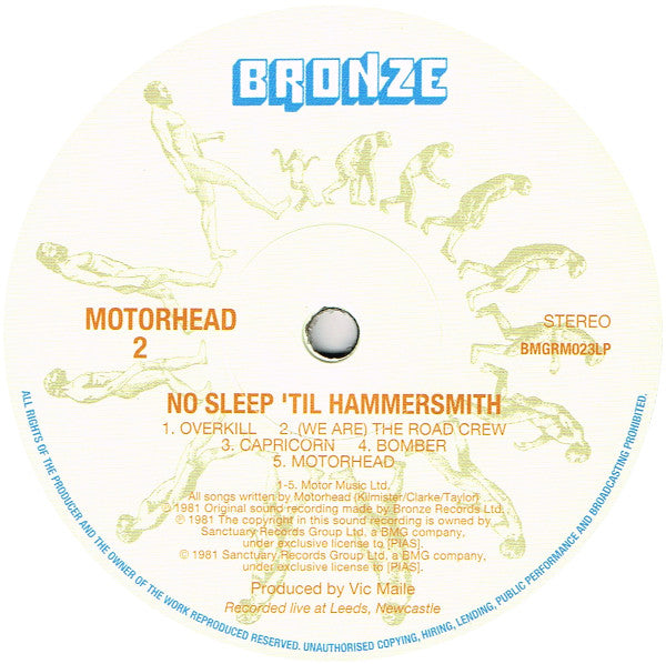 Motörhead : No Sleep 'til Hammersmith (LP, Album, RE, 180)