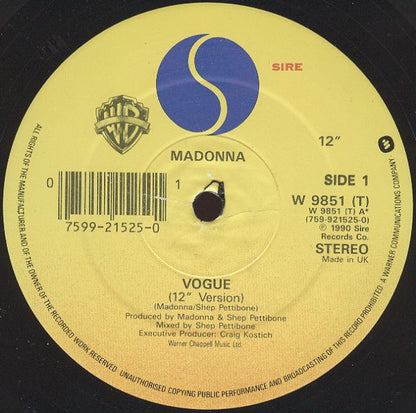 Madonna : Vogue (12", Single, Dam)